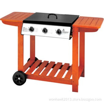 Simple Style! ! Wooden Gas BBQ Grill